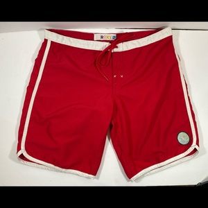 Vintage Womens Roxy Pro Fiji Red Board Swim Shorts 7